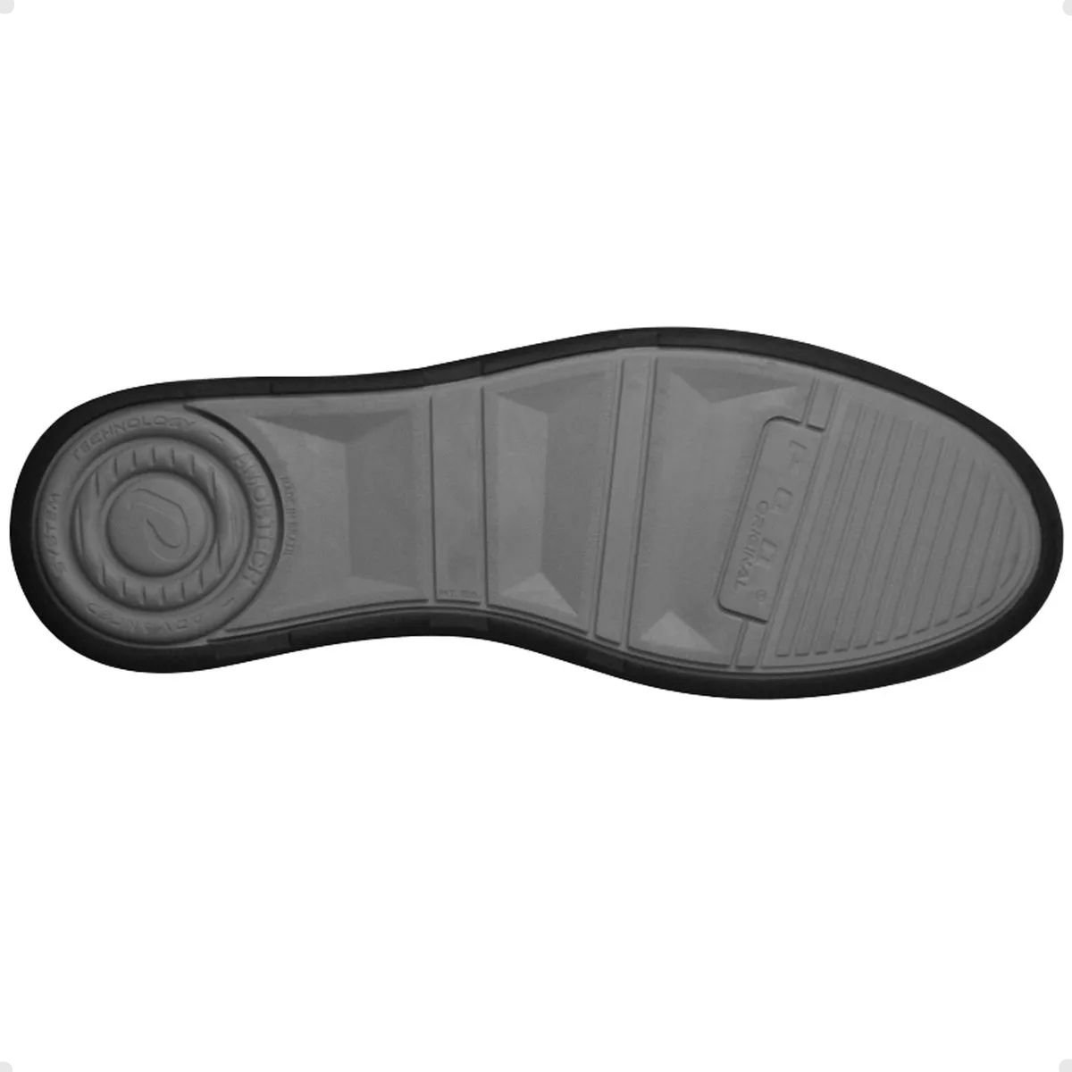 Sapatênis Masculino Em Couro Pegada Preto Preto 4