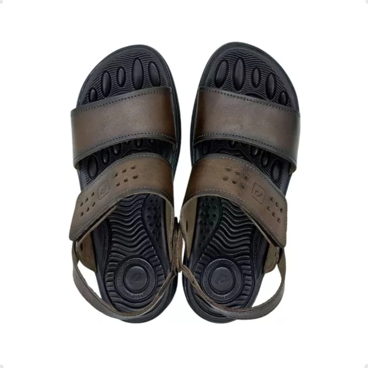 Sandália Masculina Em Couro Pegada Pinhão Marrom 4