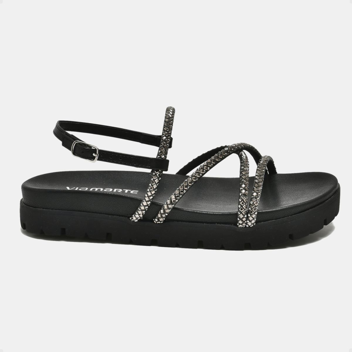 Sandália Feminina Papete Via Marte Preta Preto 3