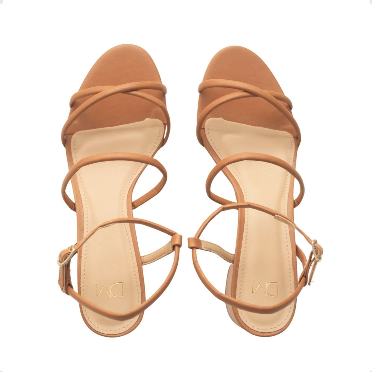 Sandalia Fem Salto Medio Grosso Dayane Magalhães 401.10076- Marrom 3