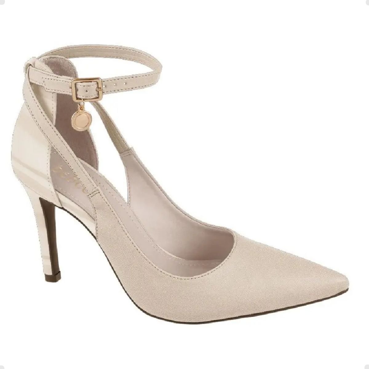 Sapato Feminino Salto Alto Fino Bebecê Aveia Bege 3