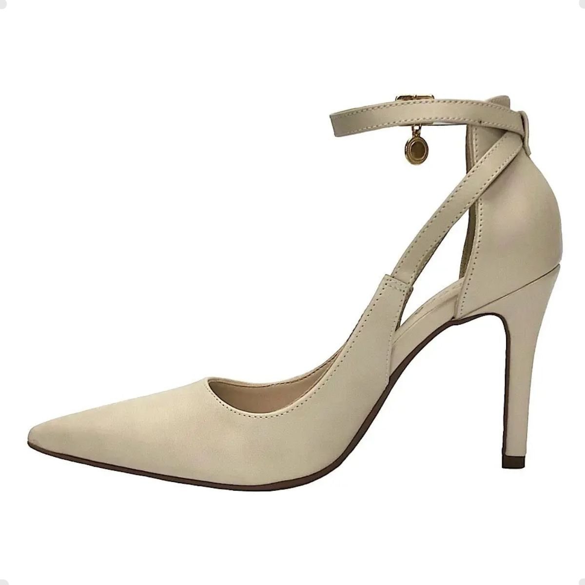 Sapato Feminino Salto Alto Fino Bebecê Aveia Bege 5