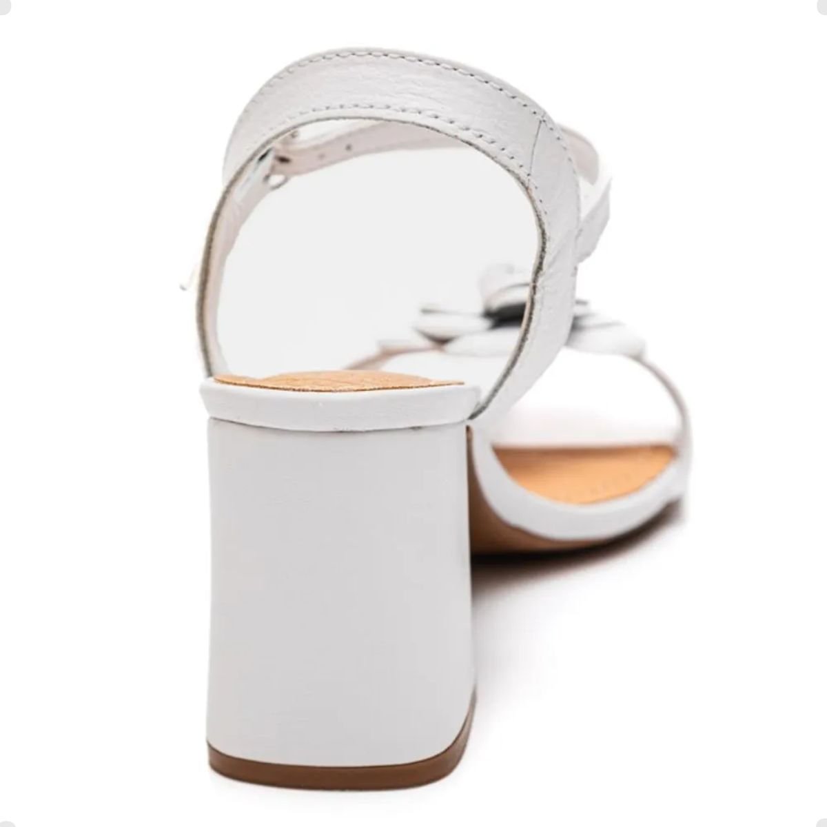 Sandália Feminina Salto Alto Grosso Bottero Branco Branco 4