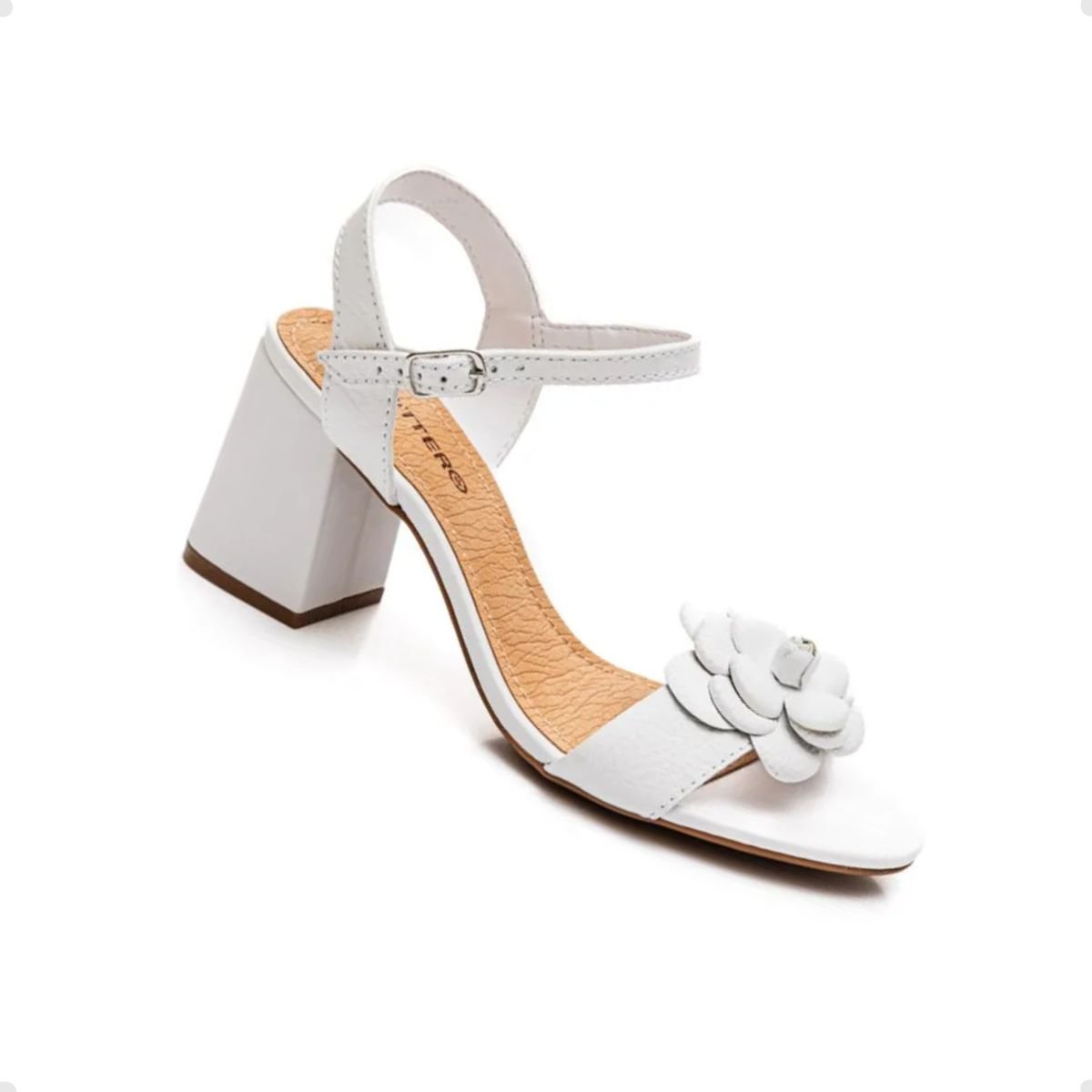 Sandália Feminina Salto Alto Grosso Bottero Branco Branco 5