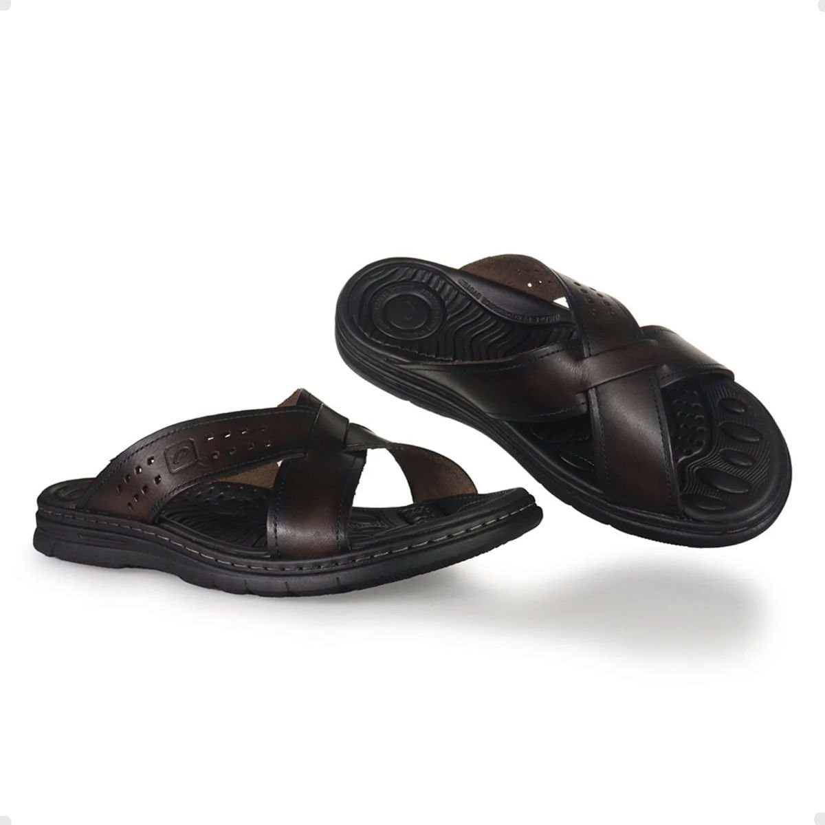 Chinelo Masculino Slide Pegada Cravo Marrom 2