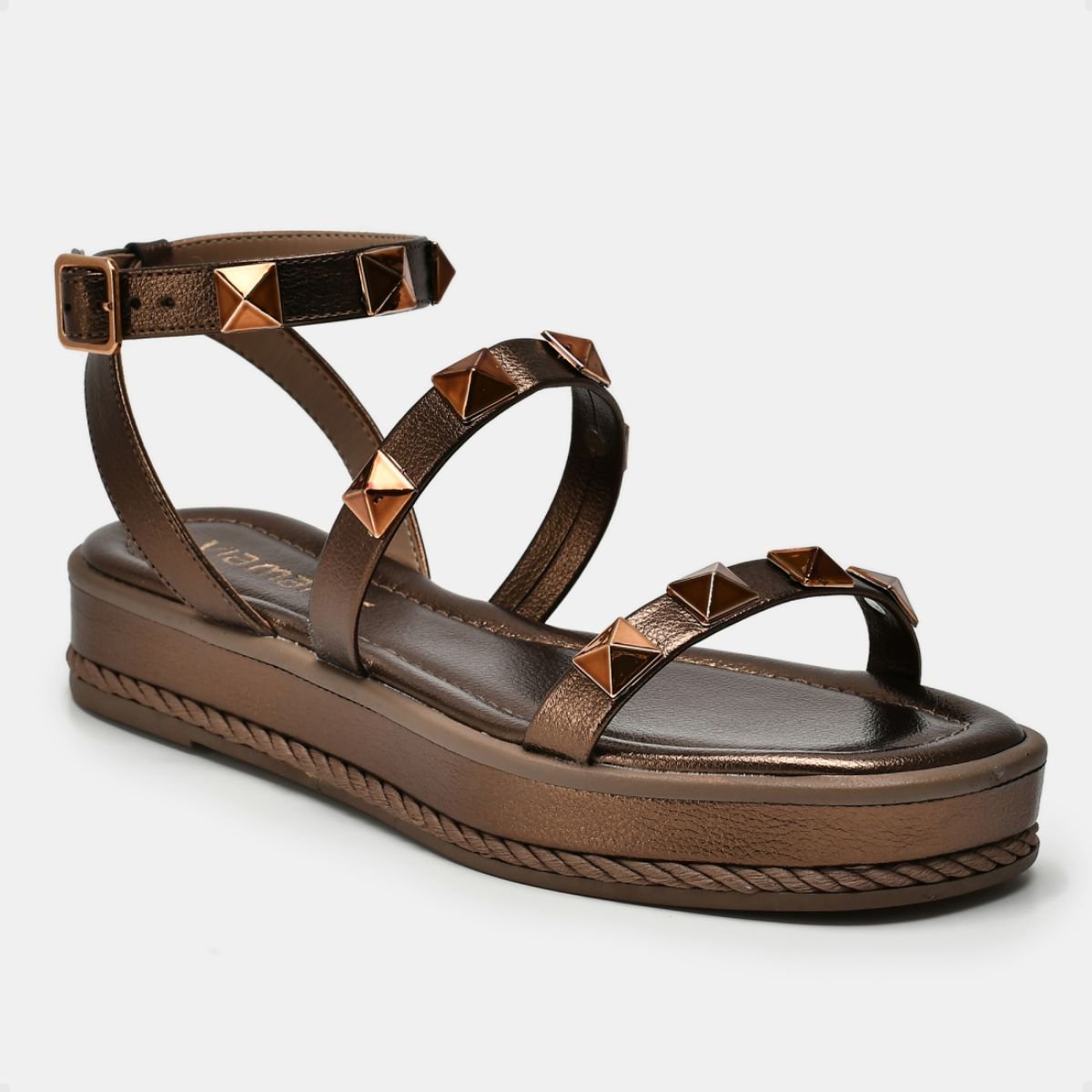 Sandália Feminina Papete Via Marte Bronze Marrom 4