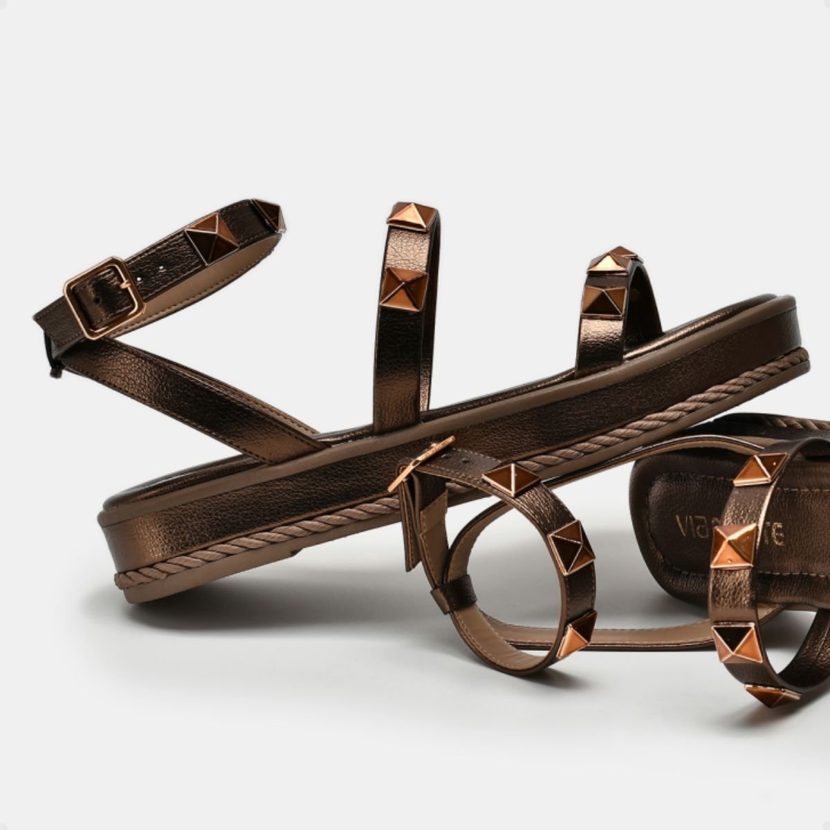 Sandália Feminina Papete Via Marte Bronze Marrom 2