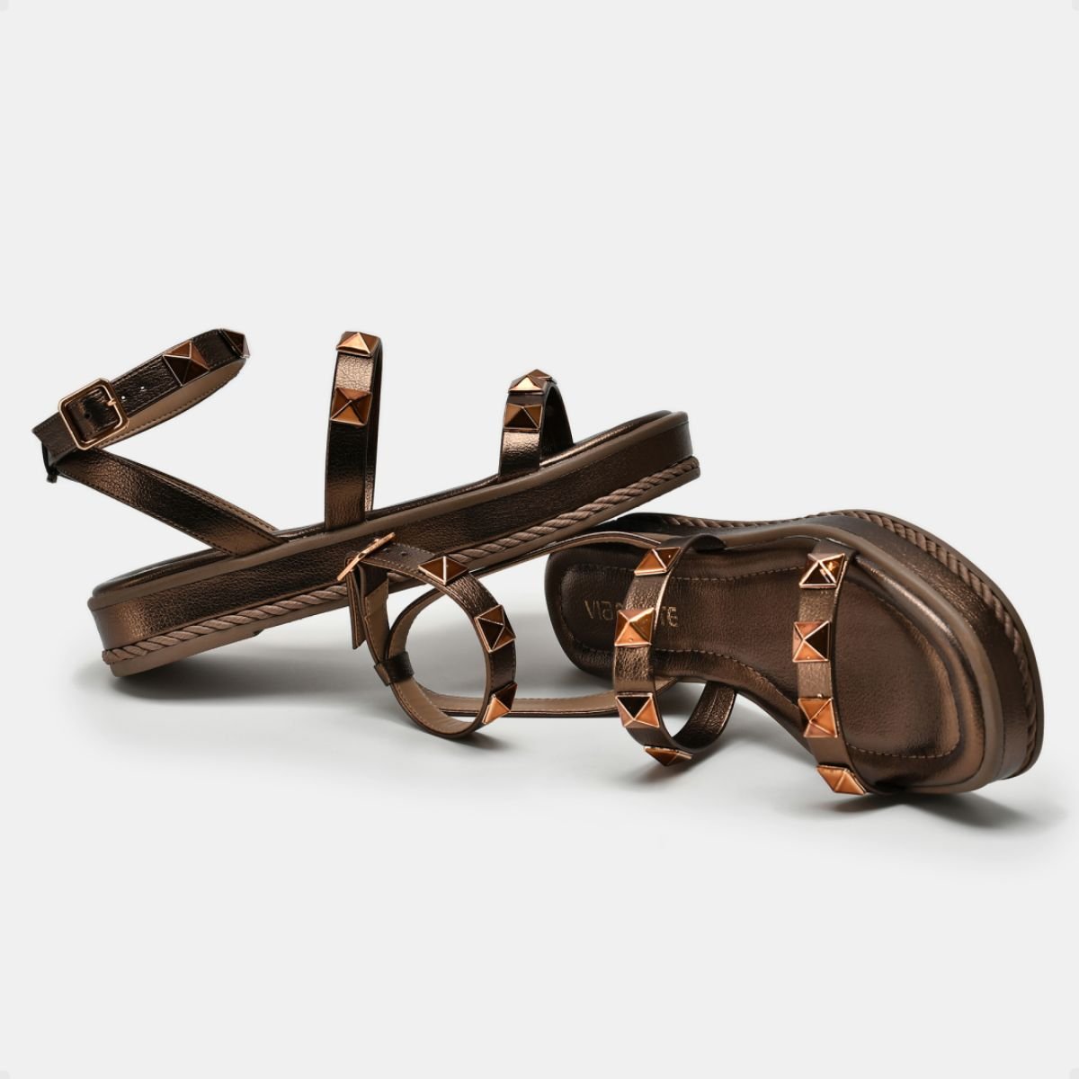Sandália Feminina Papete Via Marte Bronze Marrom 4