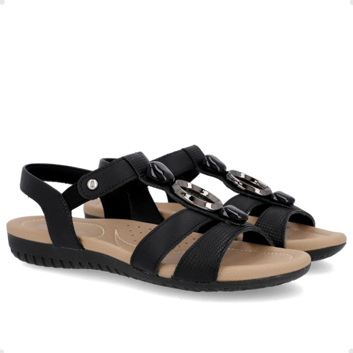 Sandália Feminina Papete Usaflex Preta Preto 2