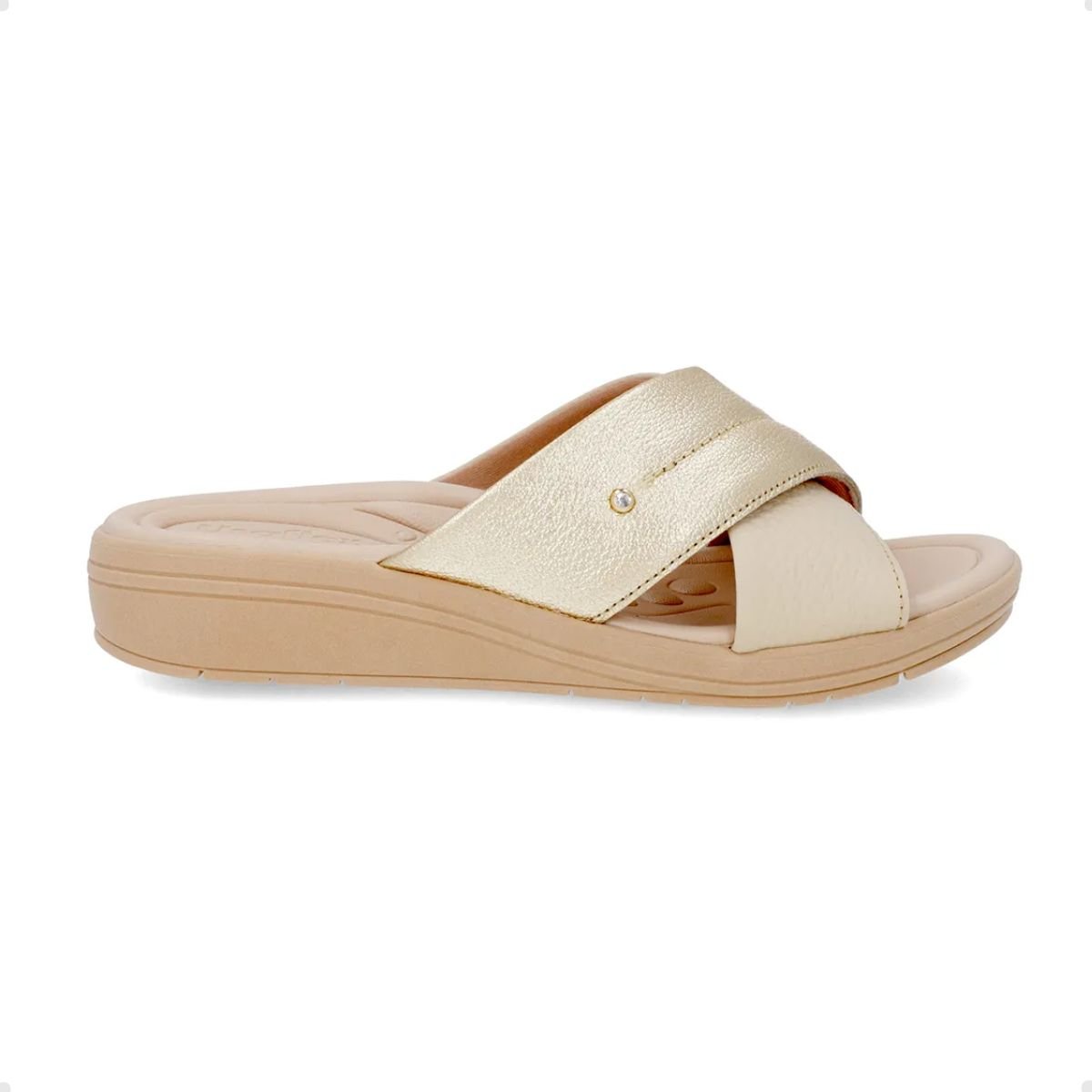 Tamanco Fem Anabela Usaflex  Ak0510-004 Dourado 1