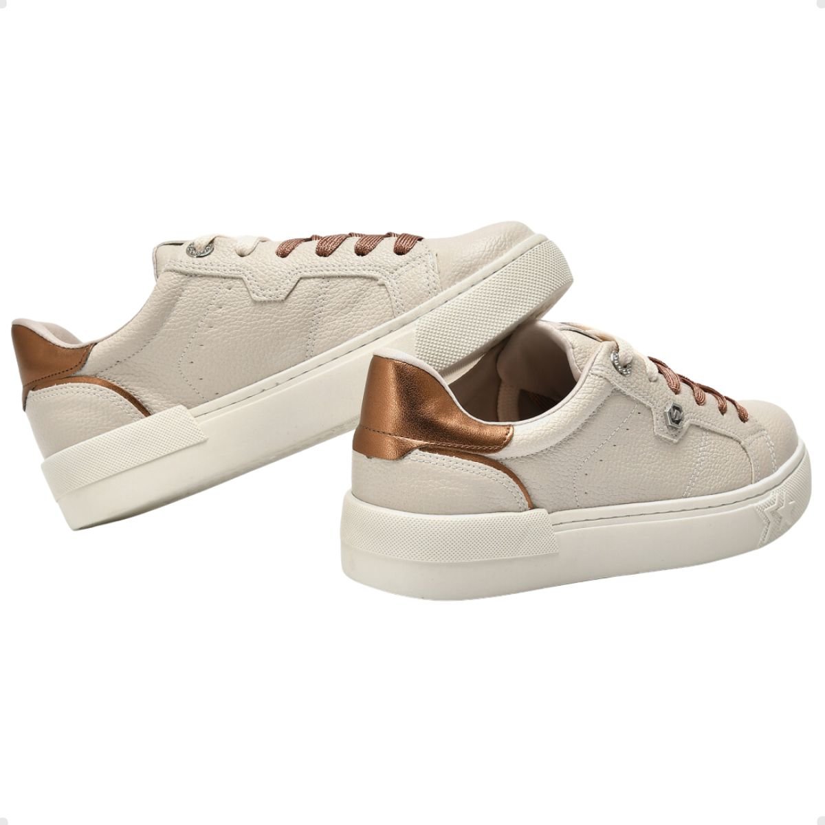 Tênis Moda Feminino Casual Via Marte Bege Bege 3
