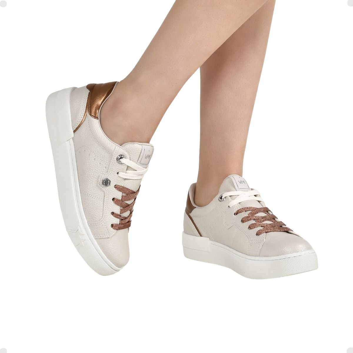 Tênis Moda Feminino Casual Via Marte Bege Bege 4