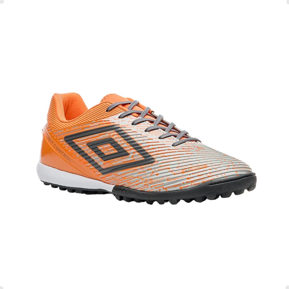 Chuteira Society Masculina Umbro Gravity Laranja Cinza 5