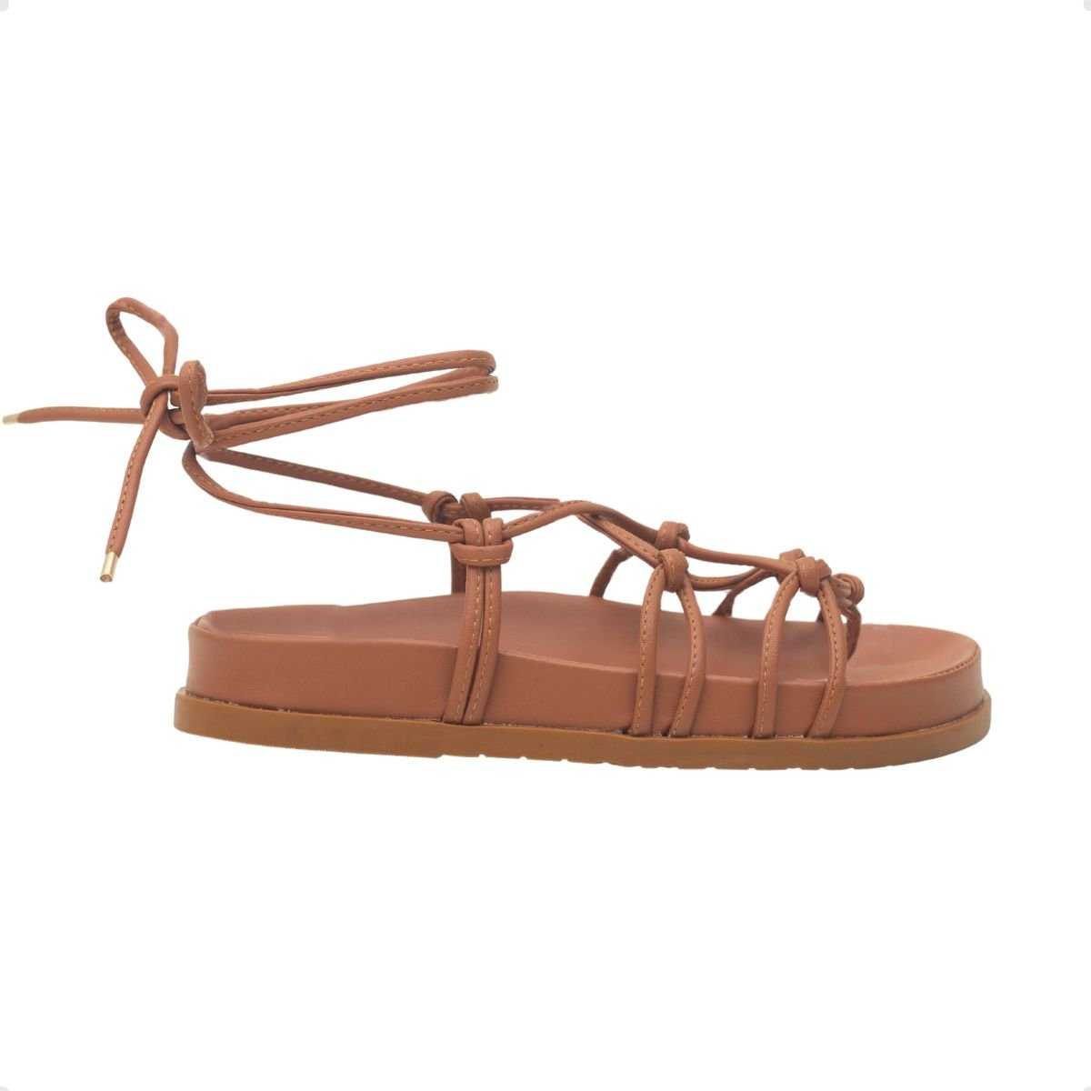 Sandalia Papete Celeste Amarração Dayane Magalhães Marrom 1
