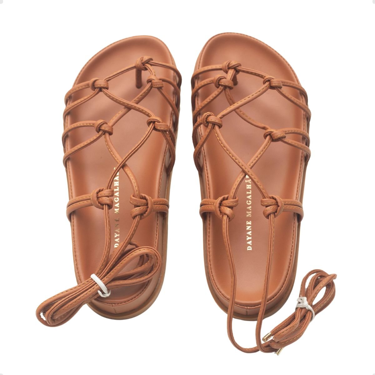 Sandalia Papete Celeste Amarração Dayane Magalhães Marrom 3