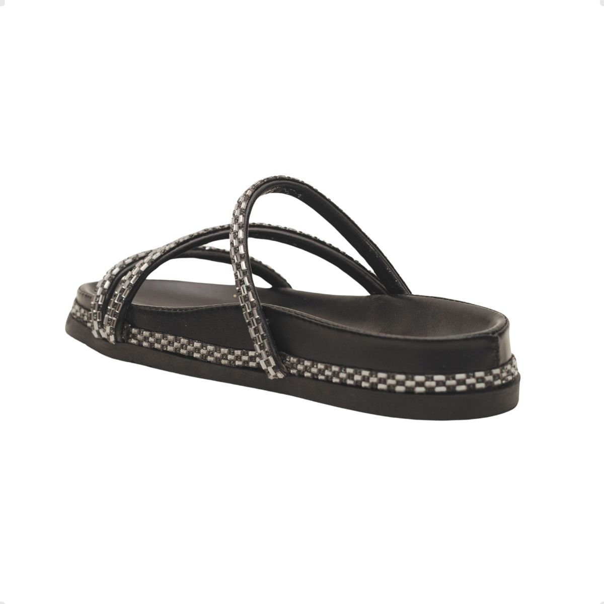 Tamanco Papete Celeste Dayane Magalhães Strass Preto Preto 5