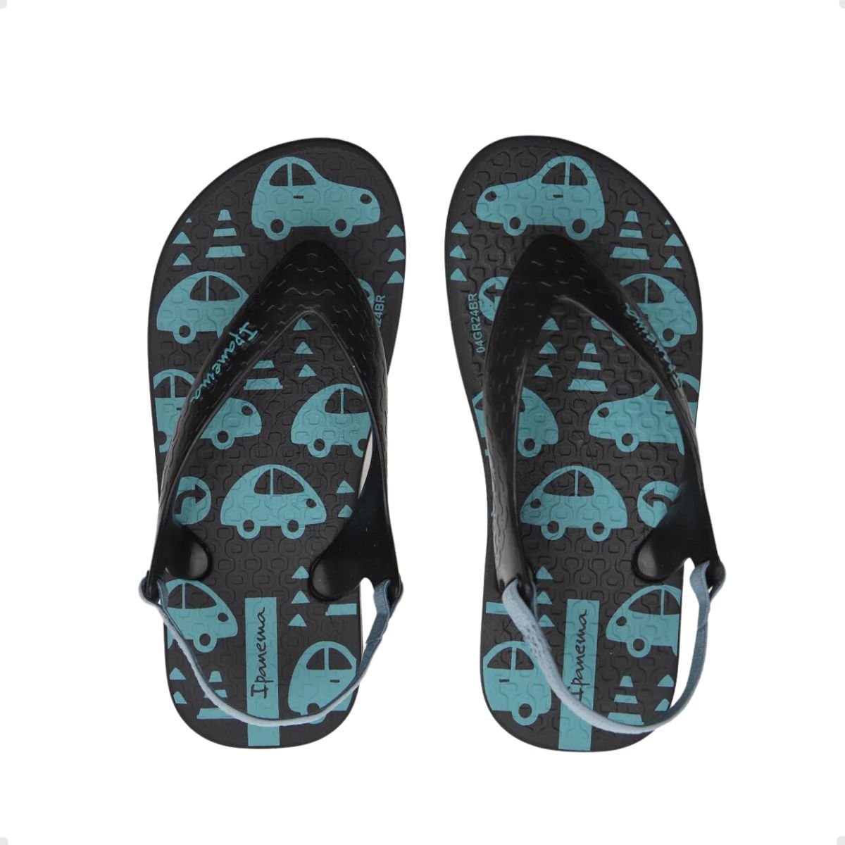 Chinelo Bebê Dedo Grendene Preto E Verde Preto 1