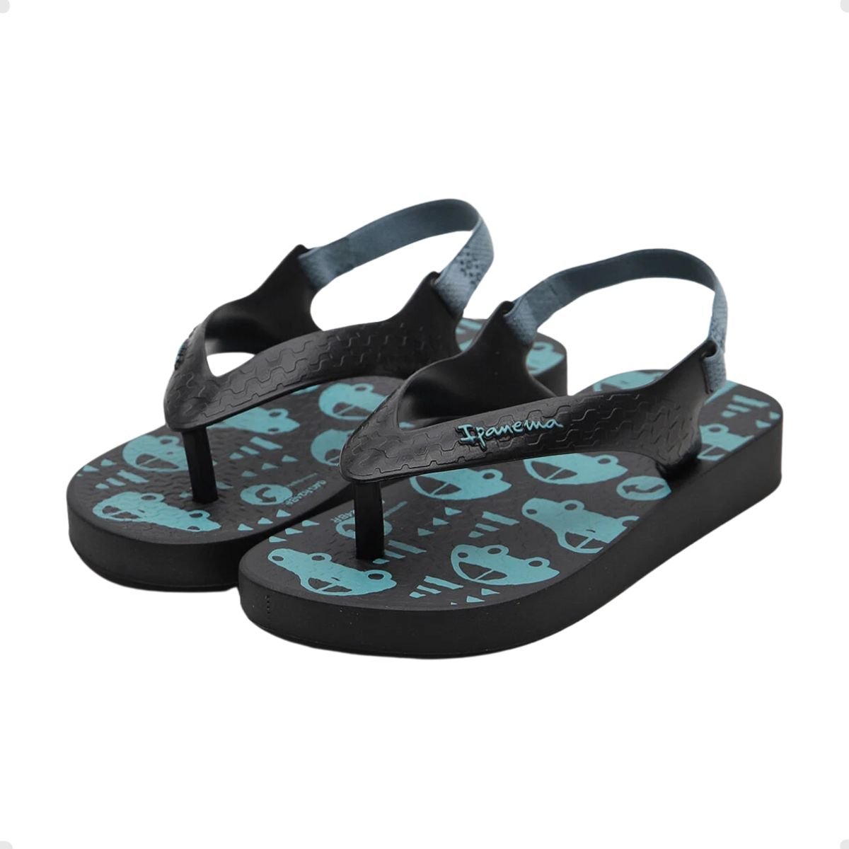 Chinelo Bebê Dedo Grendene Preto E Verde Preto 5