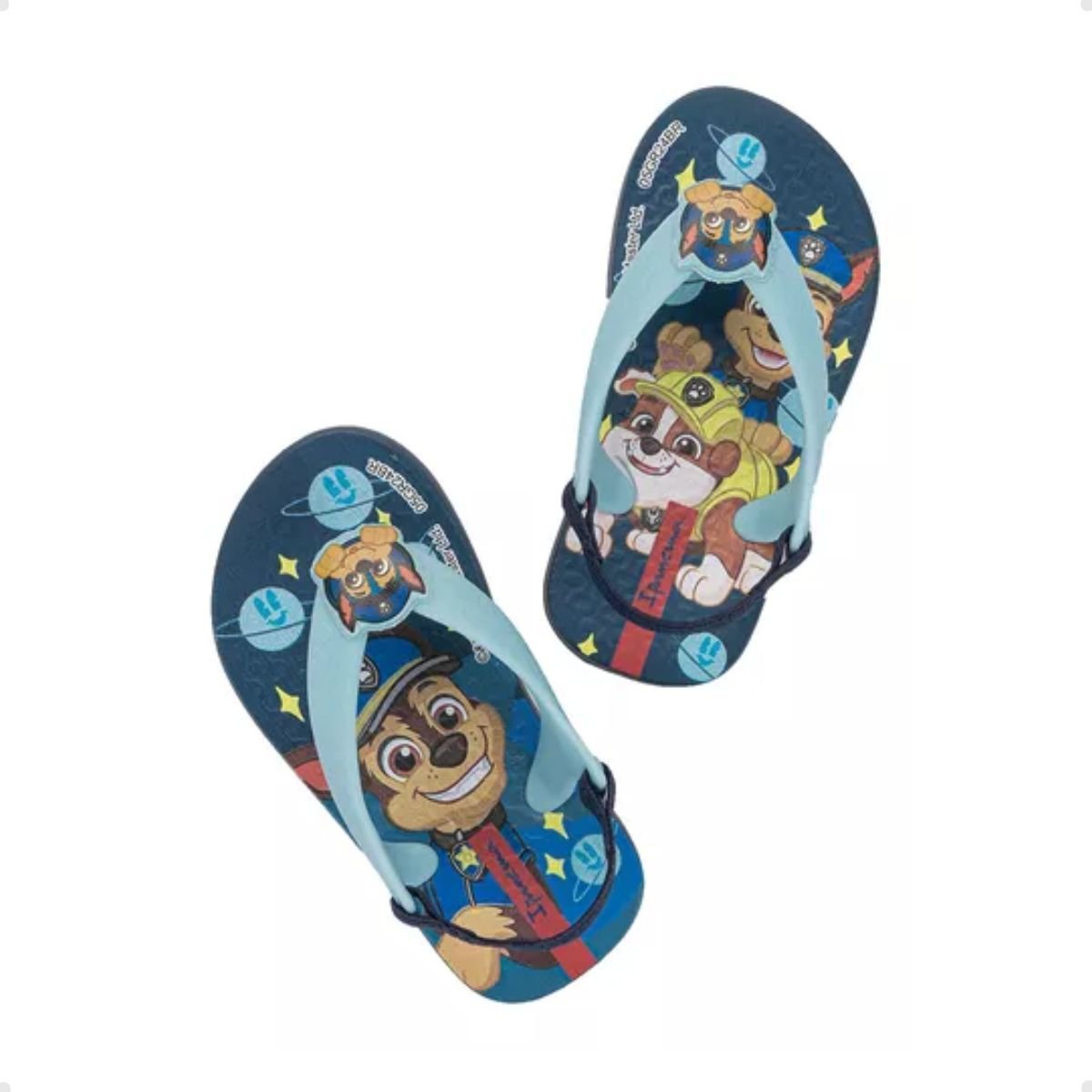 Chinelo Bebê Dedo Grendene Patrulha Canina Azul Azul 3
