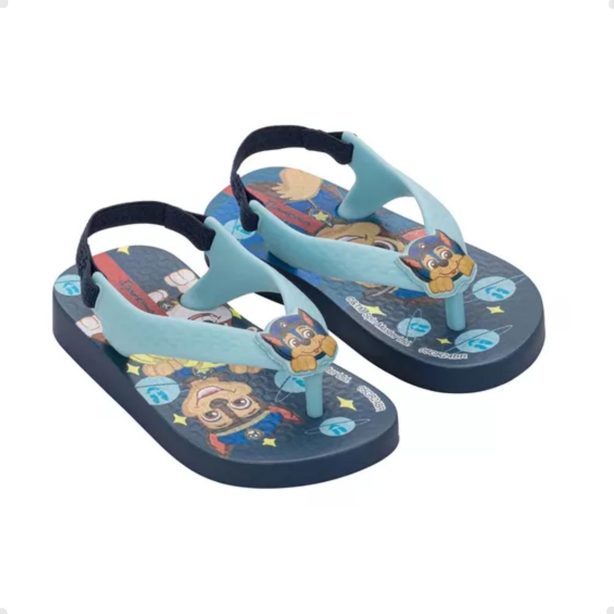 Chinelo Bebê Dedo Grendene Patrulha Canina Azul Azul 2