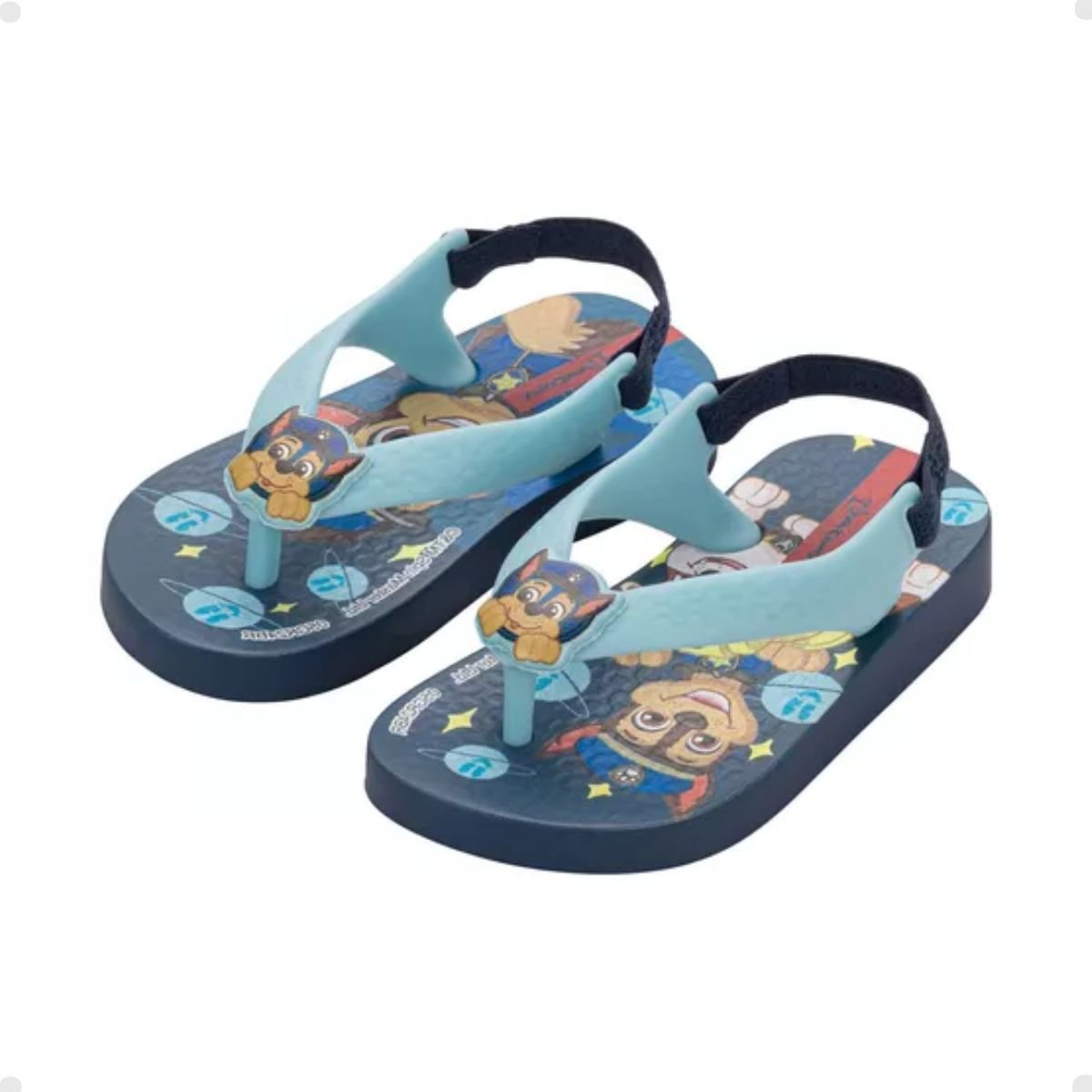 Chinelo Bebê Dedo Grendene Patrulha Canina Azul Azul 4