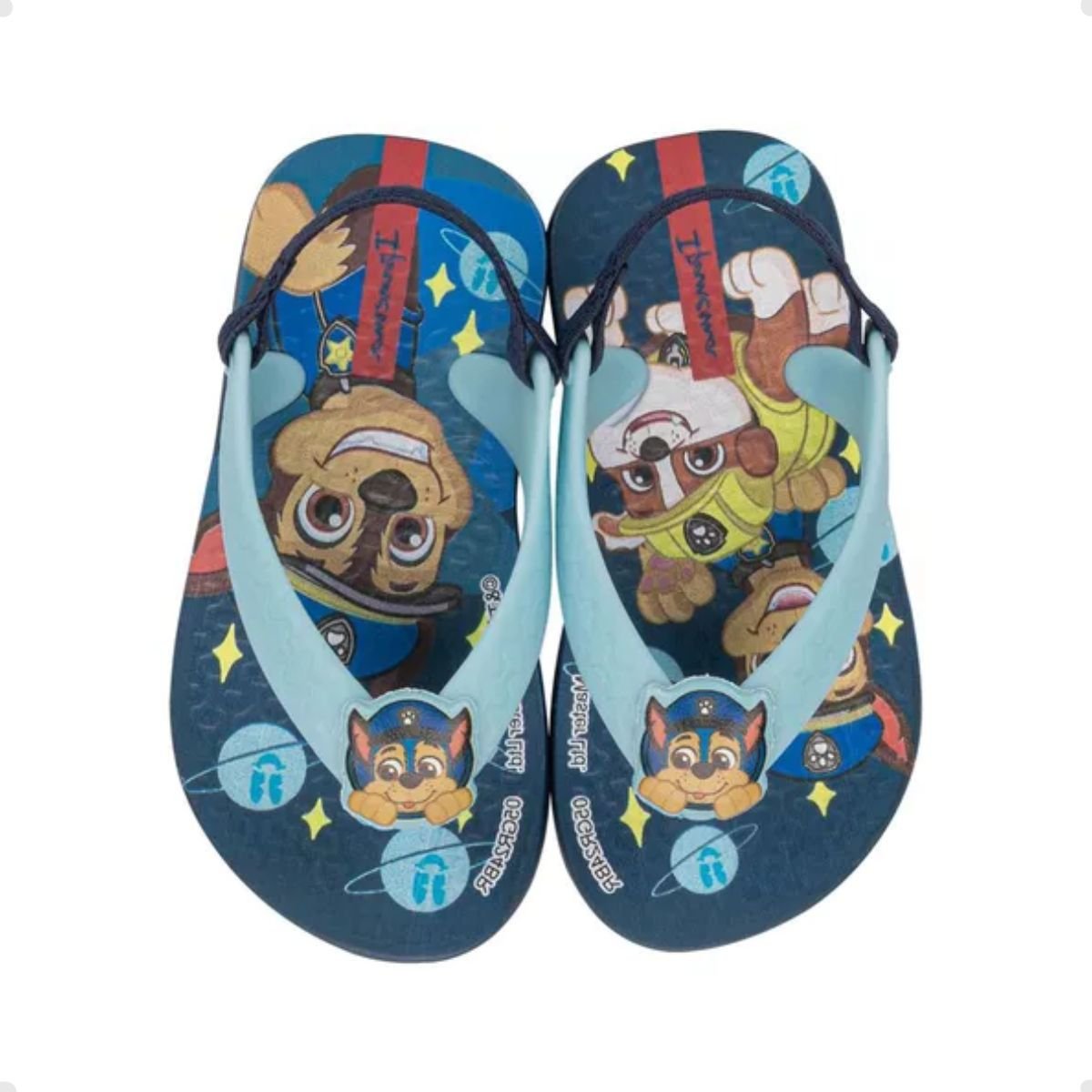 Chinelo Bebê Dedo Grendene Patrulha Canina Azul Azul 5