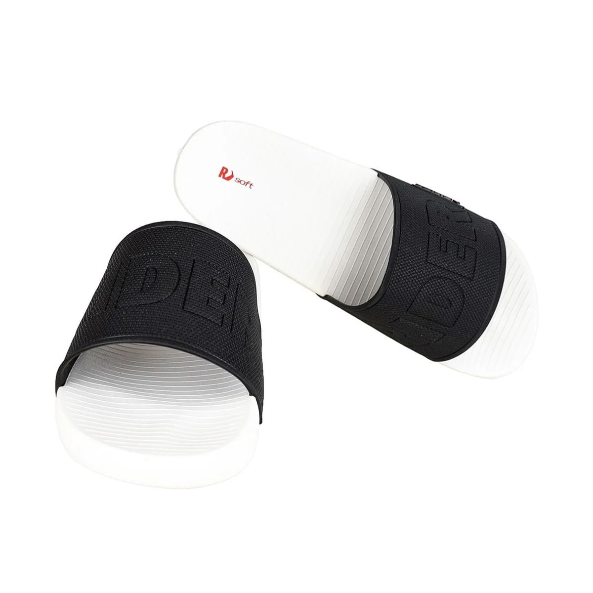 Chinelo Masculino Slide Rider Grid Branco Preto 3
