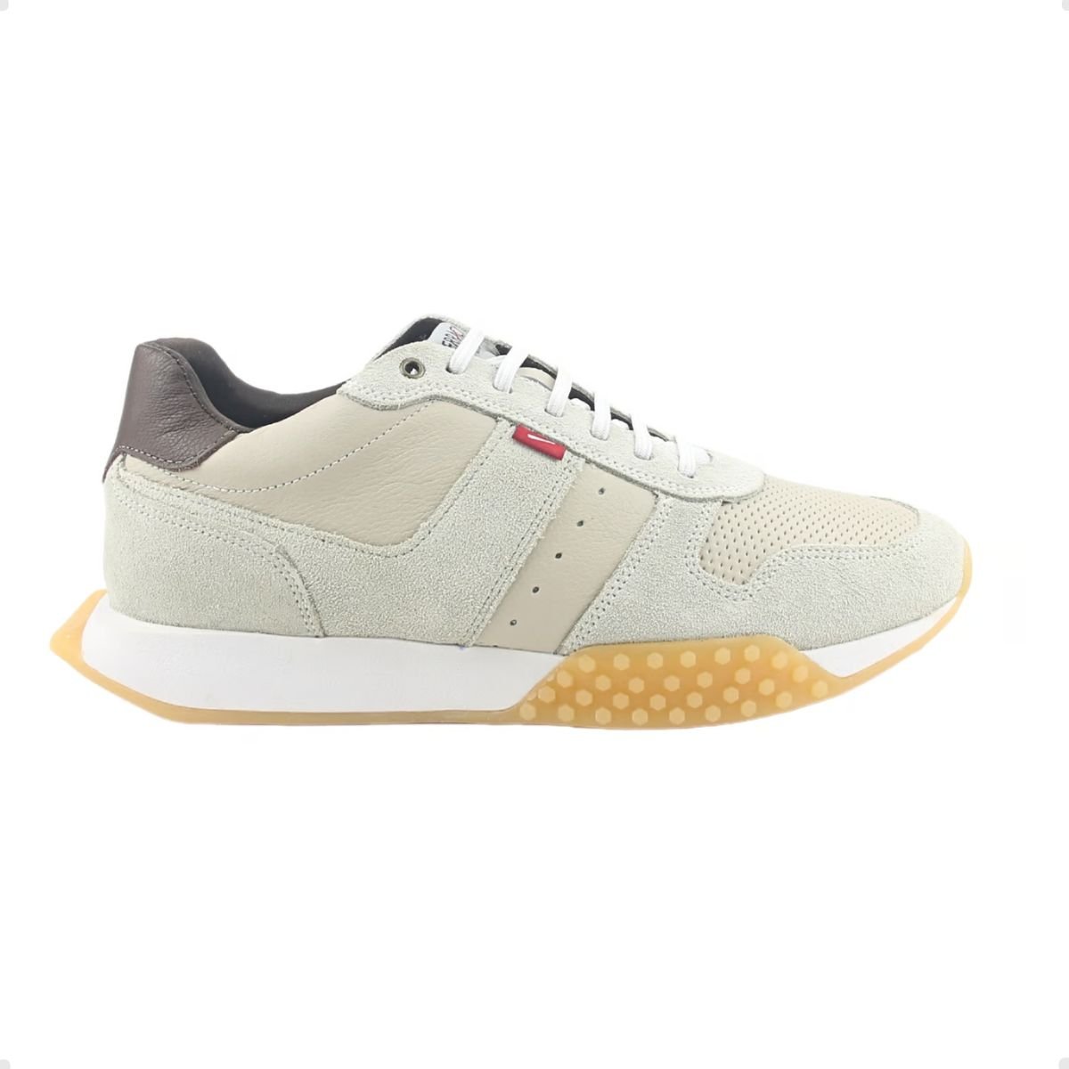 Sapatênis Masculino Em Couro Taupe Ferracini Cinza Cinza 1