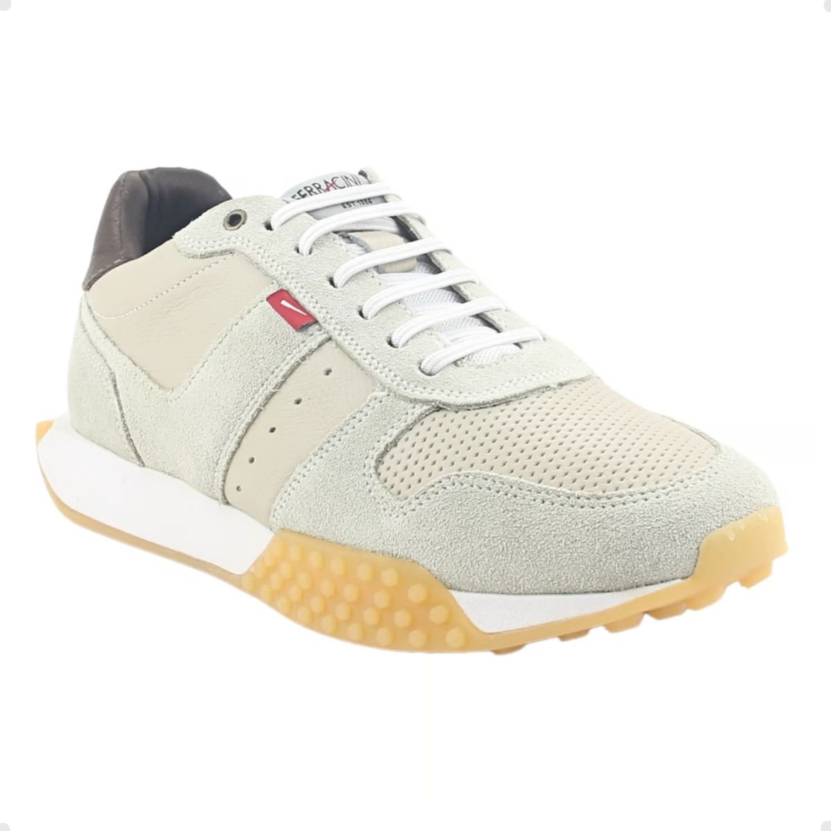 Sapatênis Masculino Em Couro Taupe Ferracini Cinza Cinza 5