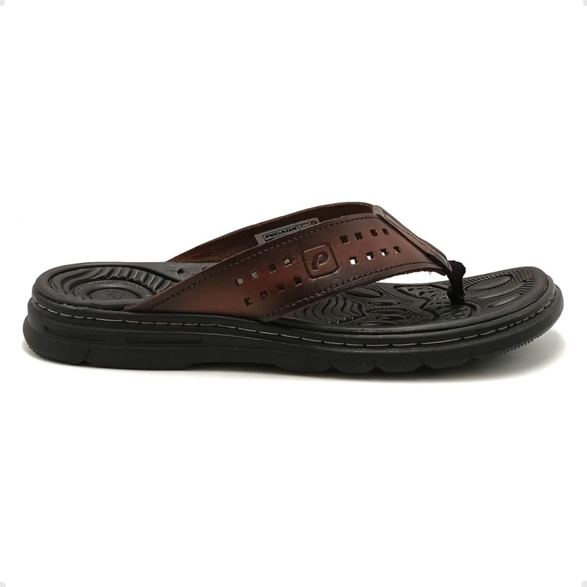 Chinelo Masculino Dedo Pegada Pinhão Marrom 2
