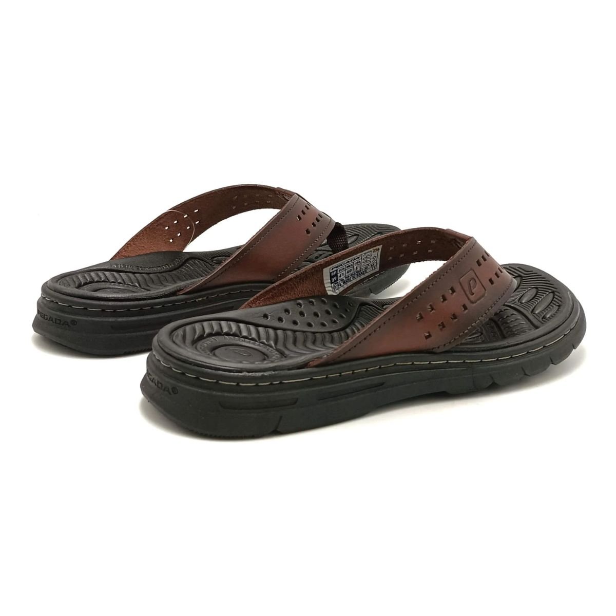 Chinelo Masculino Dedo Pegada Pinhão Marrom 5