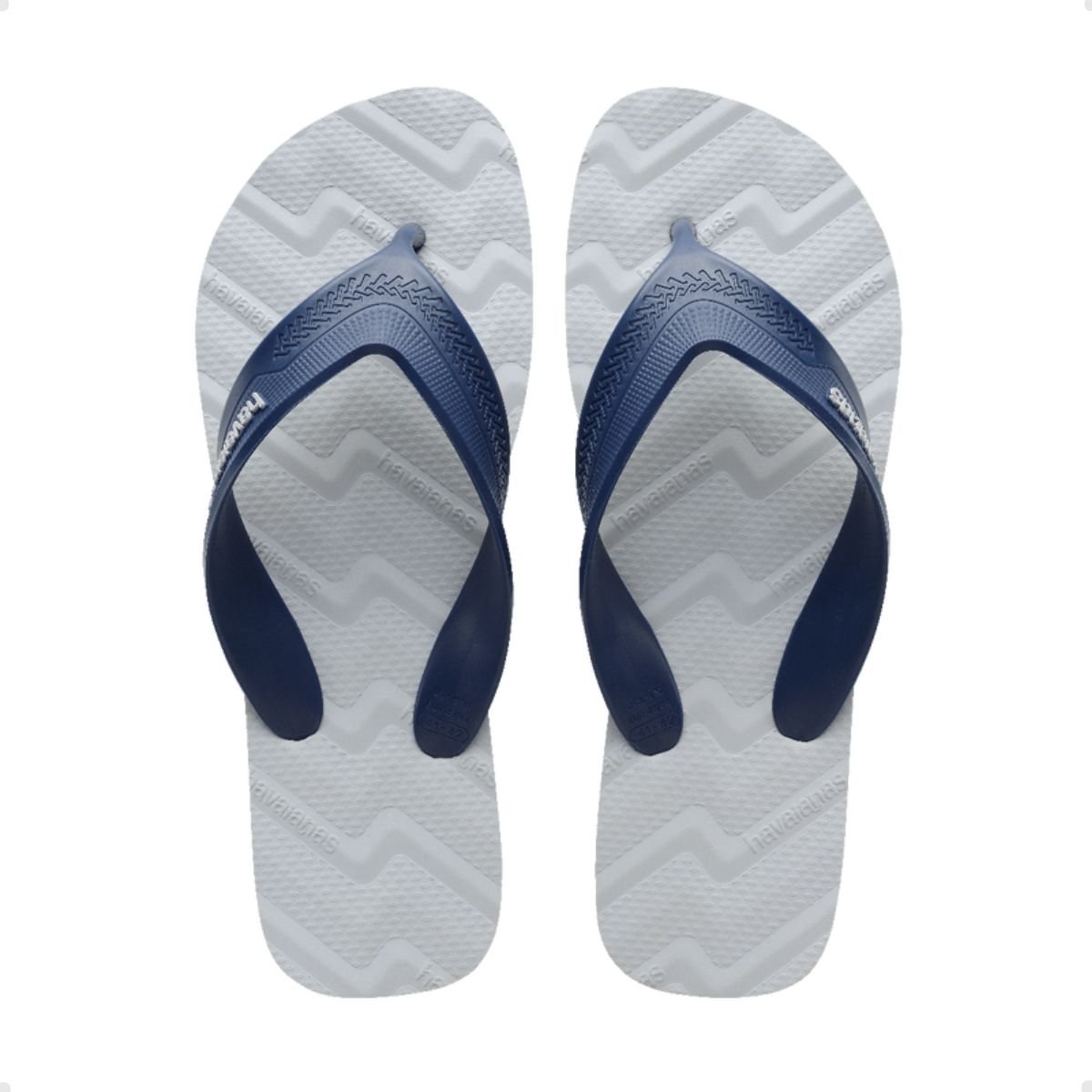 Chinelo Masculino Dedo Havaianas Track Waves Fc Cinza Azul 1