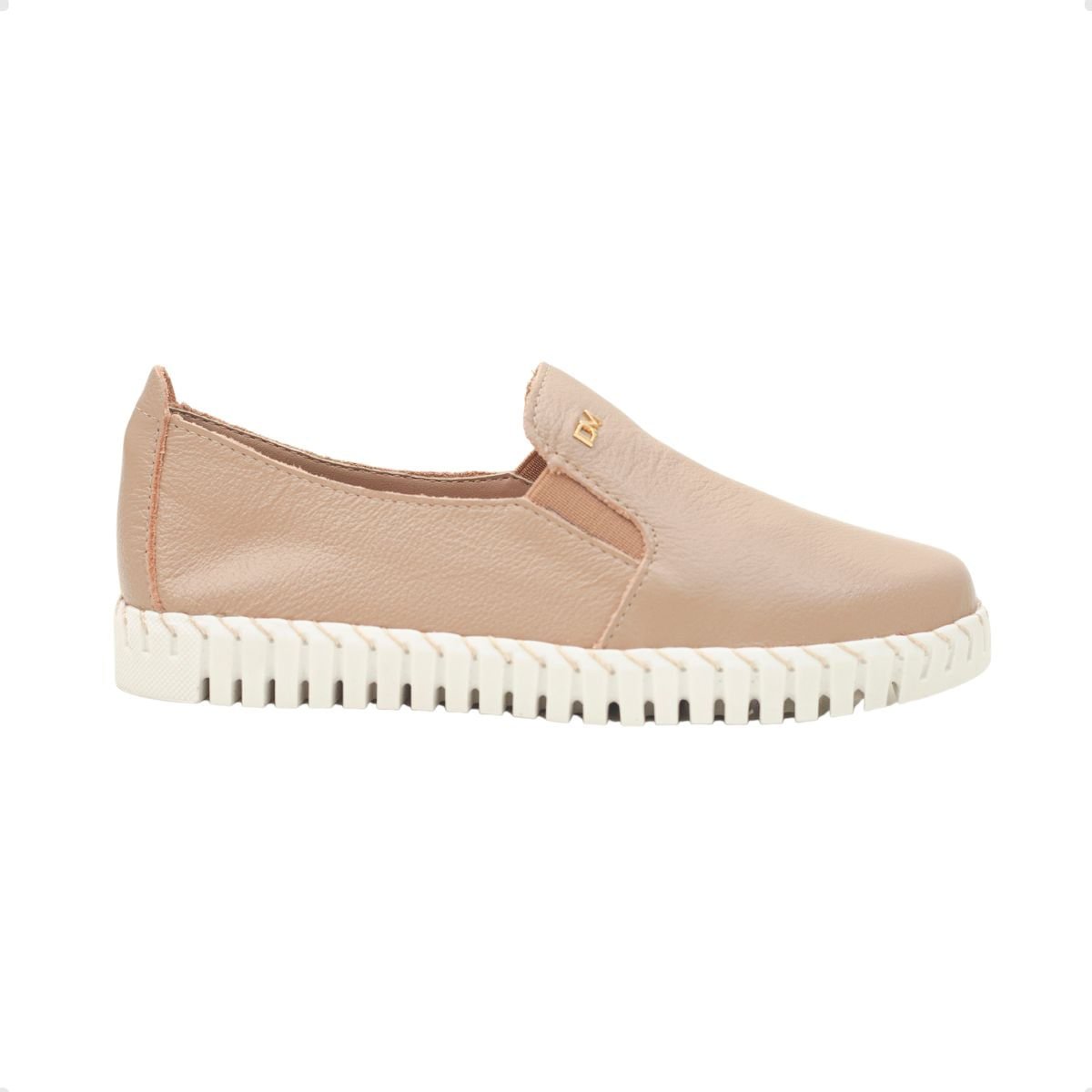 Tênis Slip On Couro Celeste Dayane Magalhães Bege 1