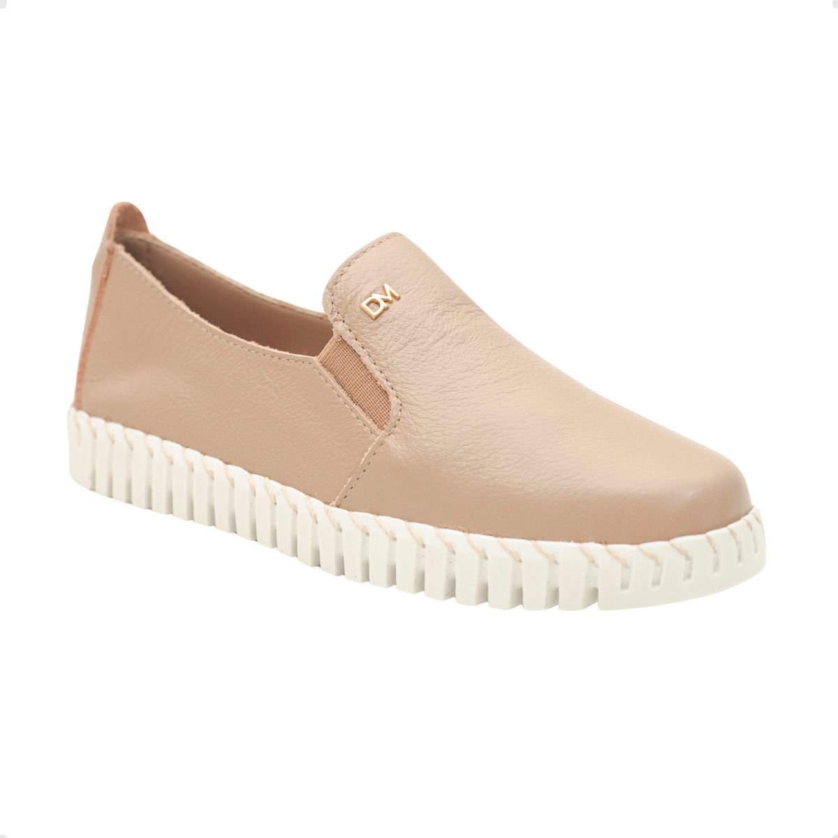 Tênis Slip On Couro Celeste Dayane Magalhães Bege 2