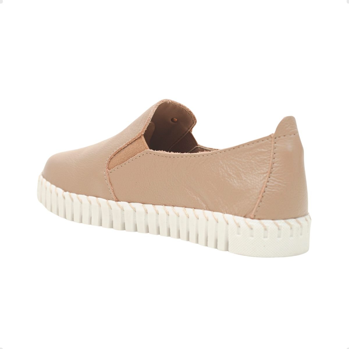 Tênis Slip On Couro Celeste Dayane Magalhães Bege 5
