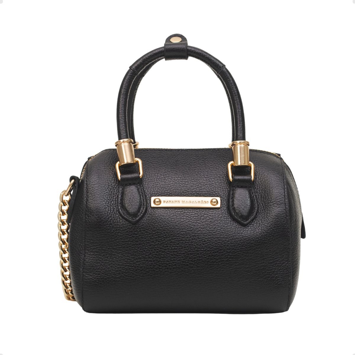 Bolsa Baú Transversal Pequena Dayane Magalhães Preta Preto 1