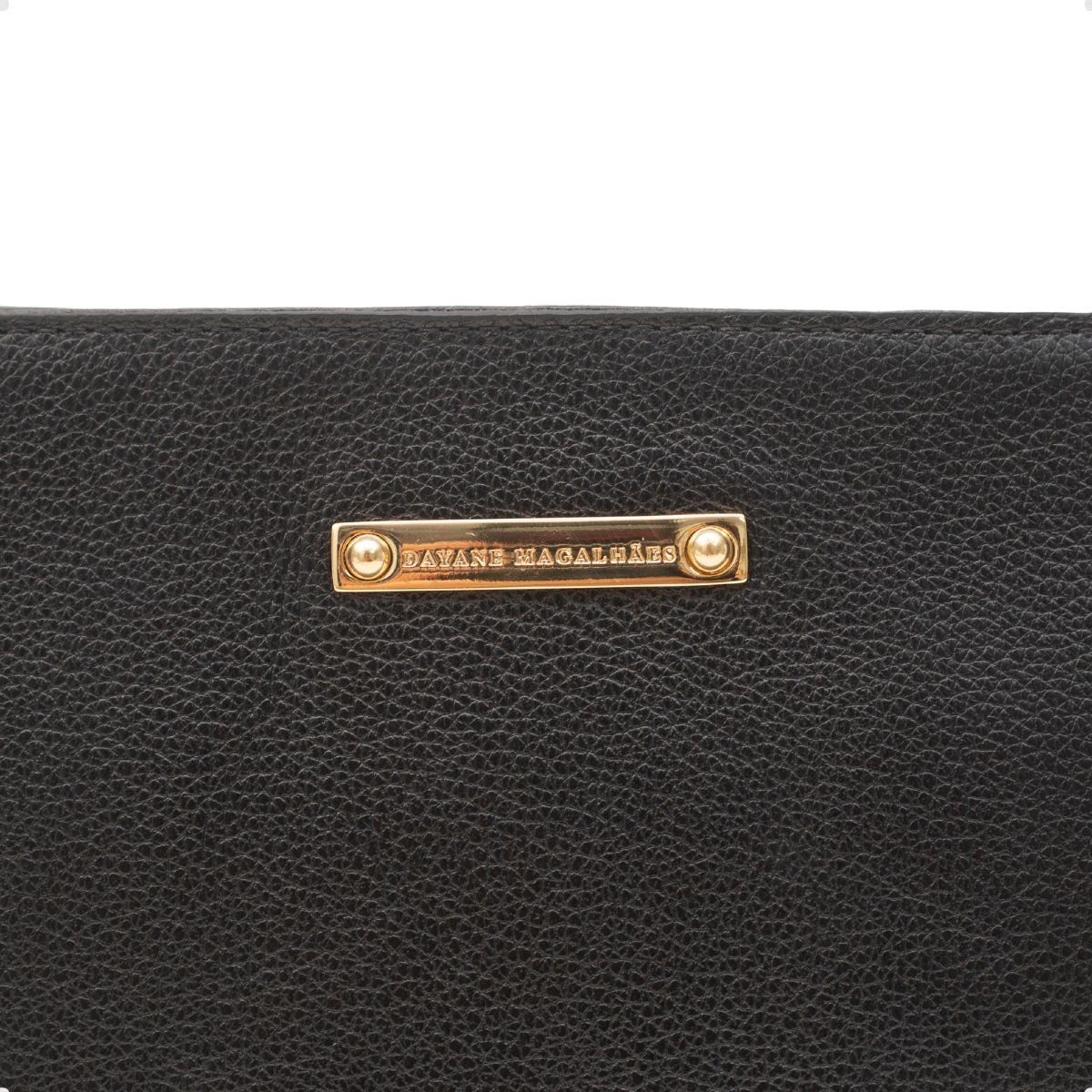 Bolsa Couro Transversal Dayane Magalhães Preta Preto 4