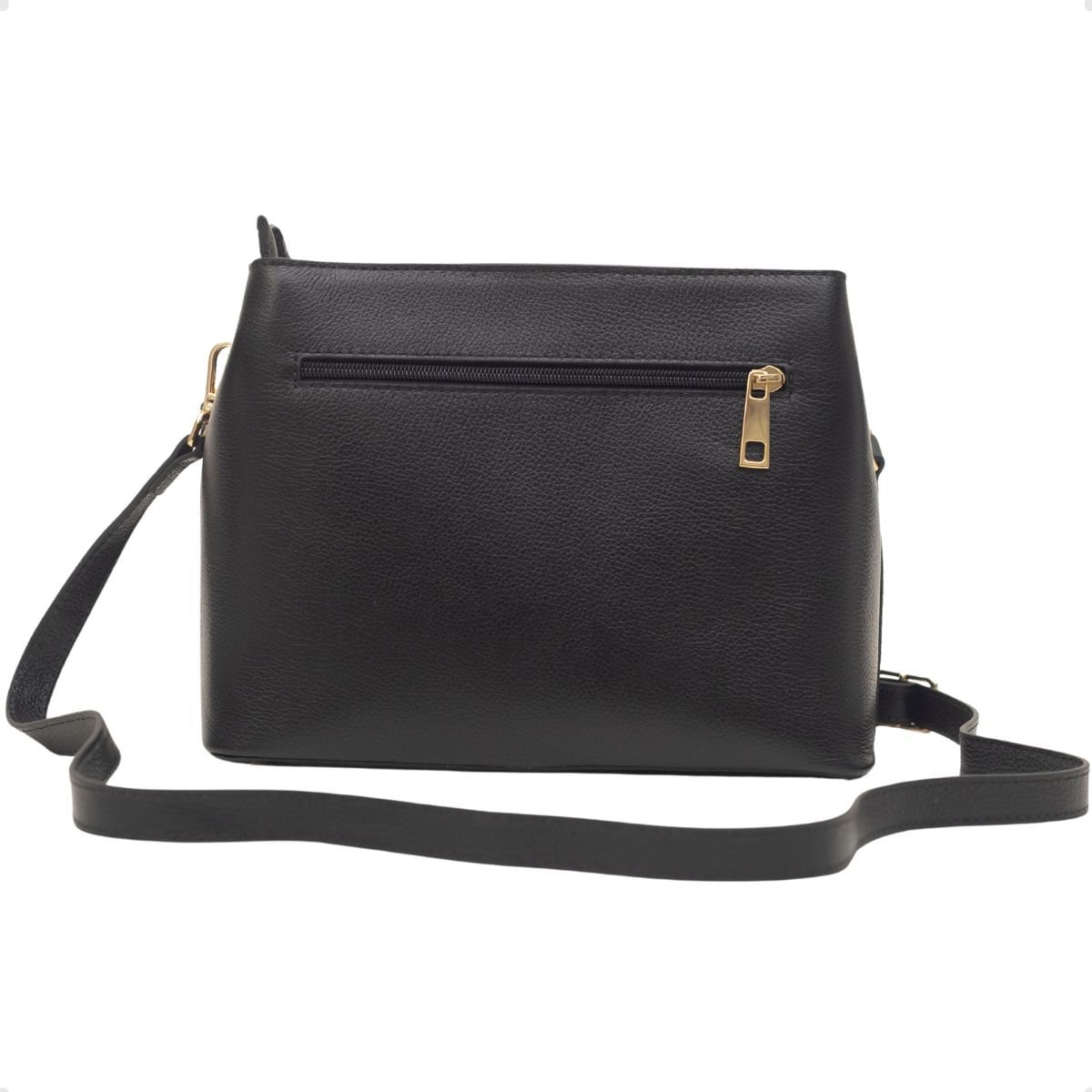 Bolsa Couro Transversal Dayane Magalhães Preta Preto 5
