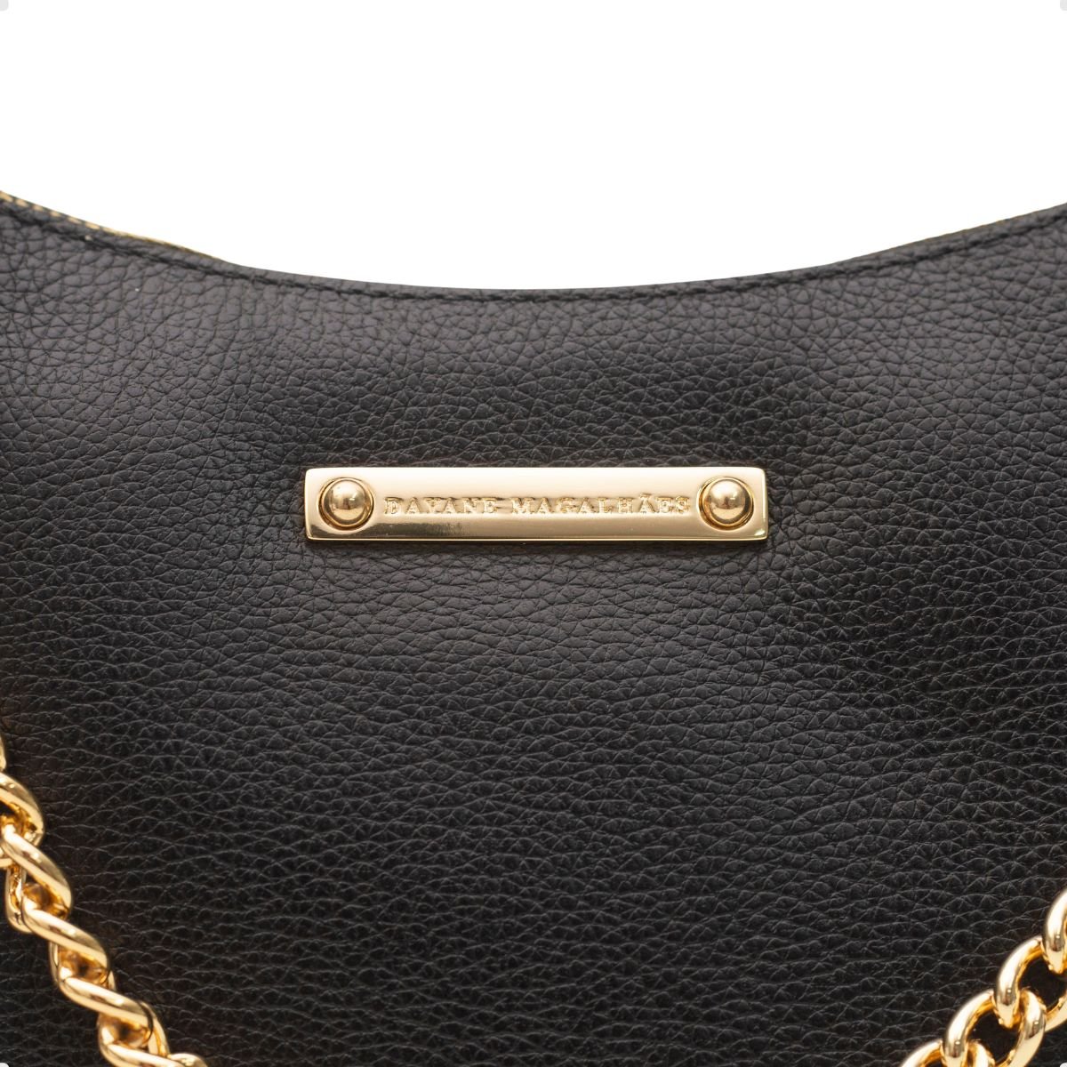 Bolsa Bag Transversal Dayane Magalhães Corrente Preta Preto 4