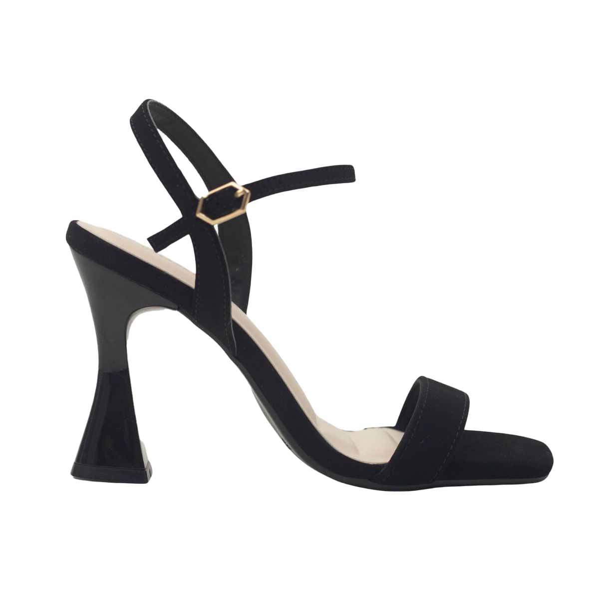 Sandália Salto Alto Fino Bruma Dayane Magalhães Nobuck Preto 1