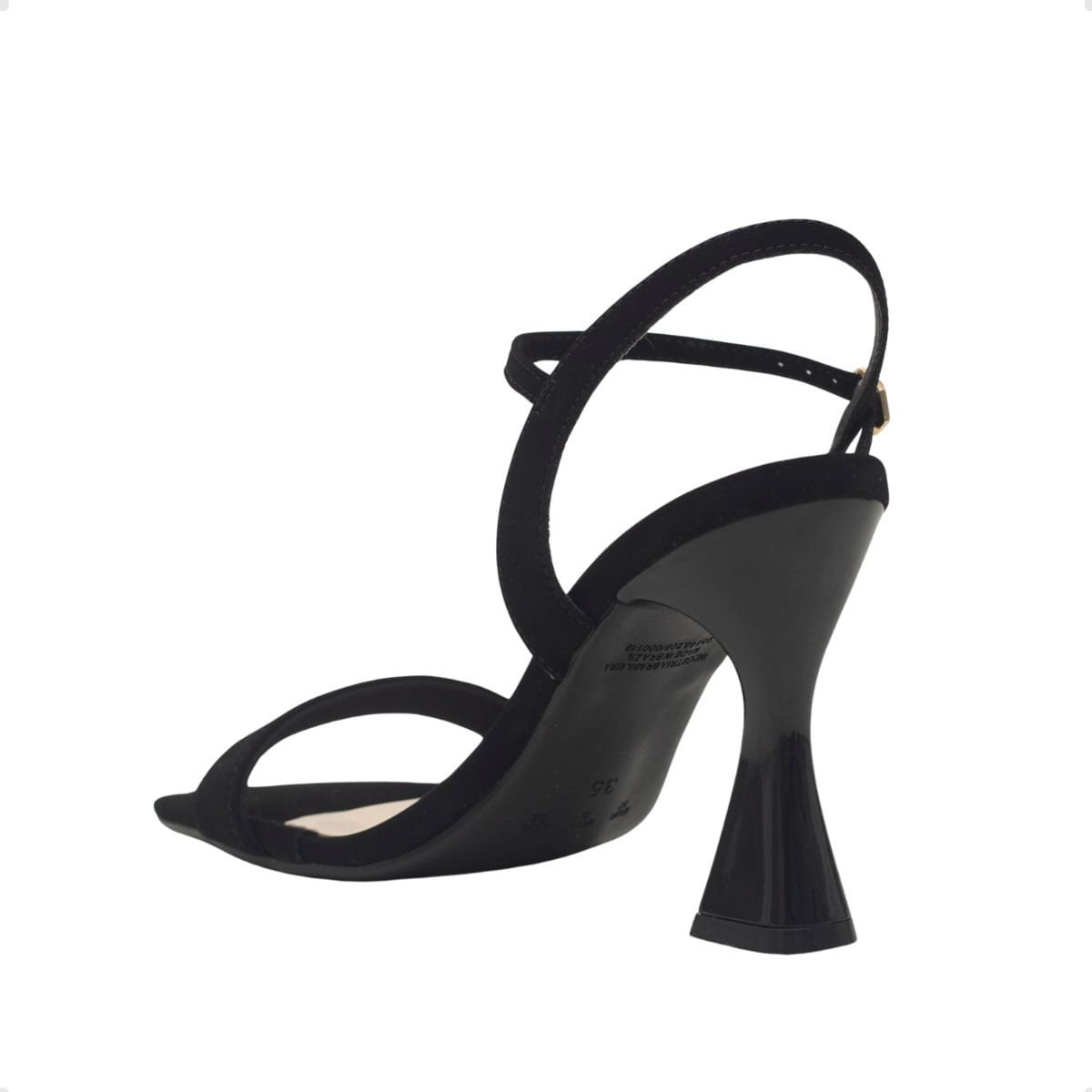 Sandália Salto Alto Fino Bruma Dayane Magalhães Nobuck Preto 5