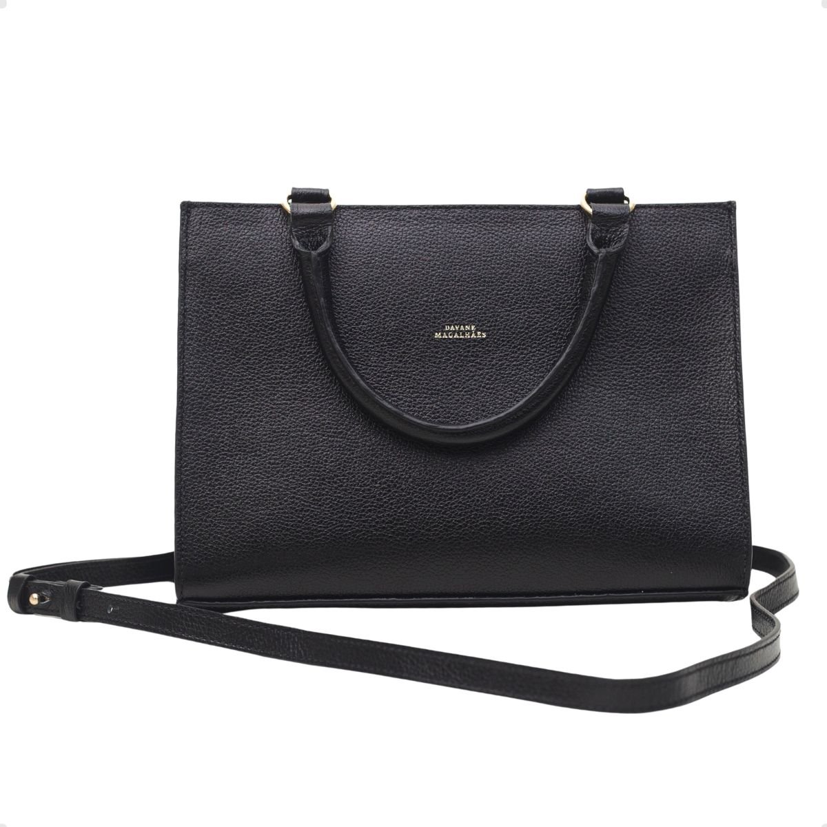 Bolsa Feminina Tote Transversal Dayane Magalhães  Preta Preto 5