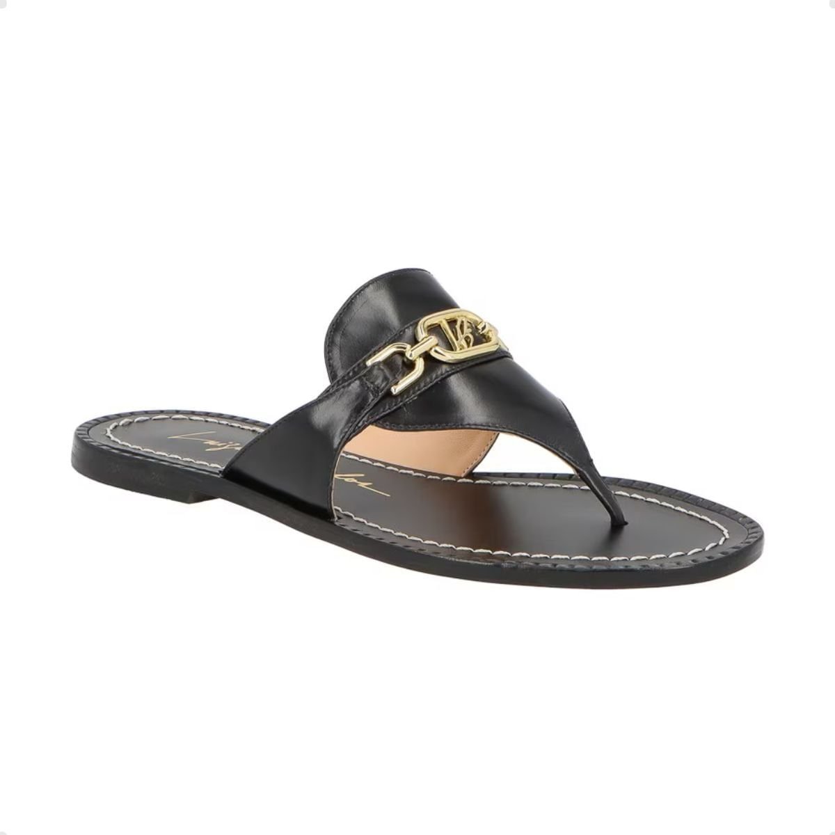 Tamanco Feminino Rasteiro Luiza Barcelos Preto Preto 2