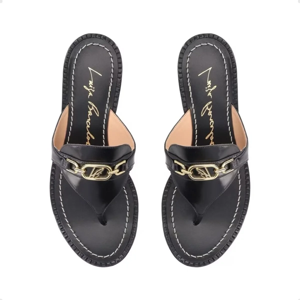Tamanco Feminino Rasteiro Luiza Barcelos Preto Preto 3