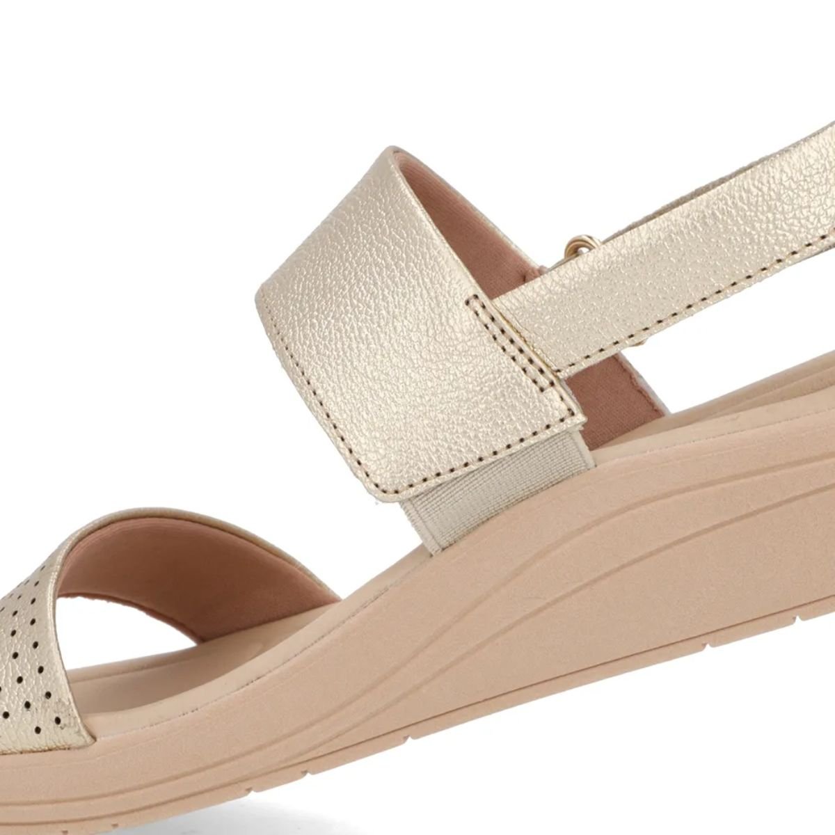 Sandália Feminina Papete Usaflex Dourada Bege 3