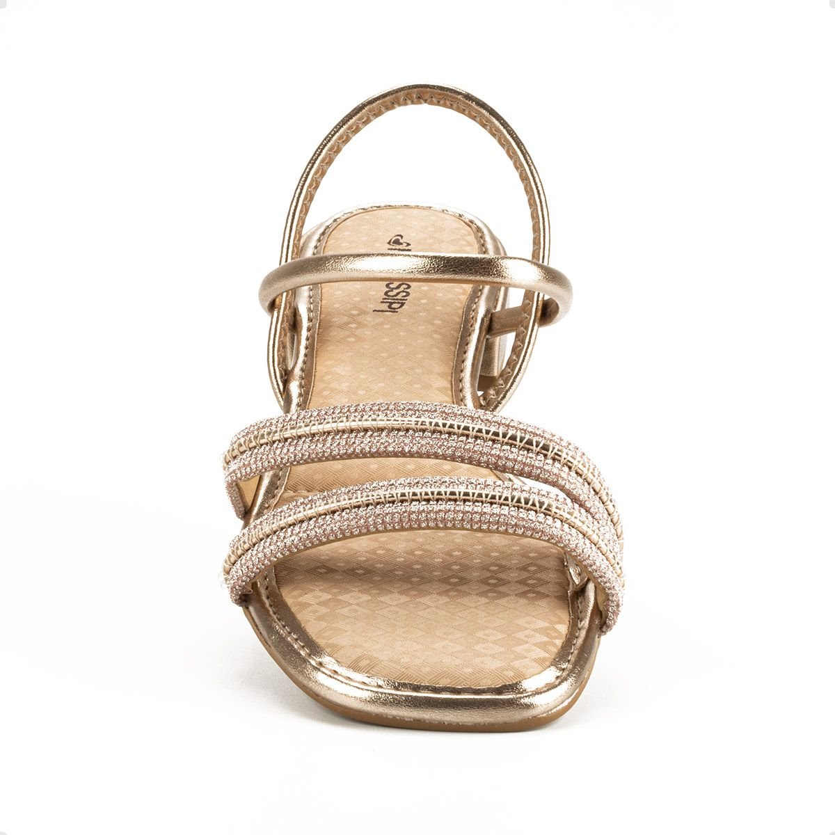 Sandália Feminina Salto Baixo Mississipi Nude Dourado 3