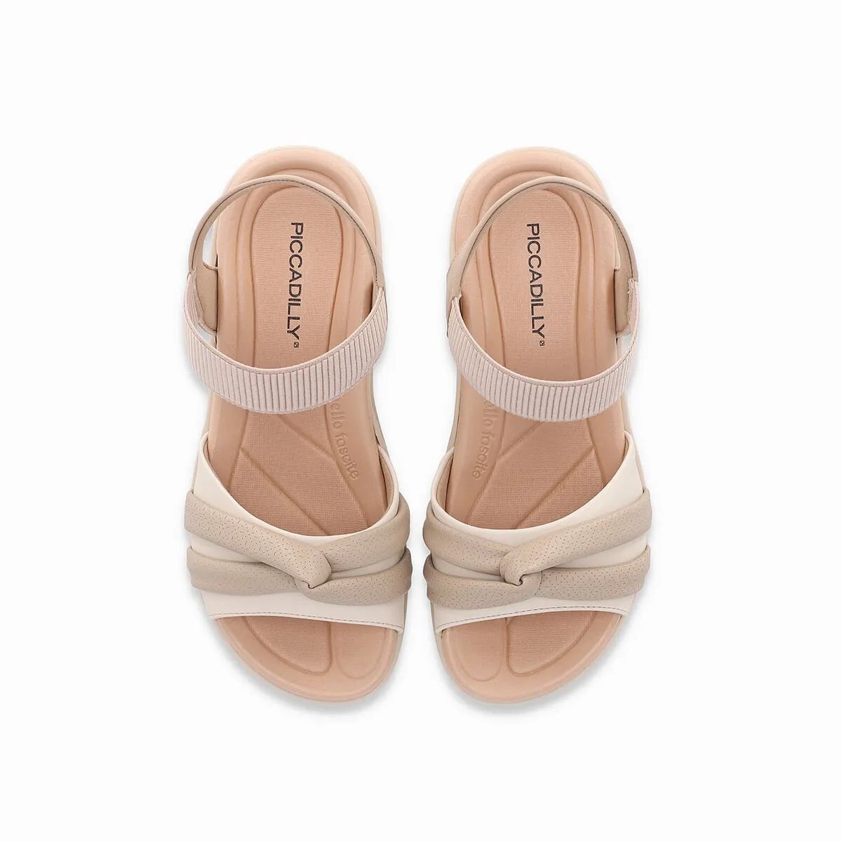 Sandália Feminina Anabela Piccadilly Branca Bege 3
