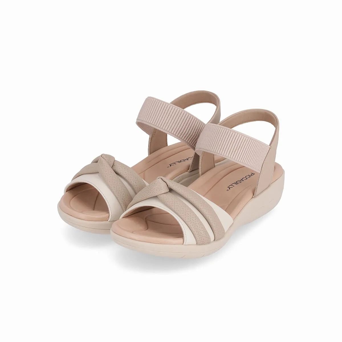 Sandália Feminina Anabela Piccadilly Branca Bege 4