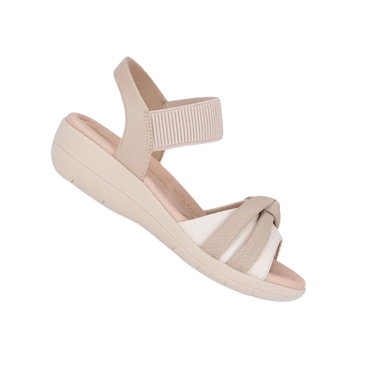 Sandália Feminina Anabela Piccadilly Branca Bege 5