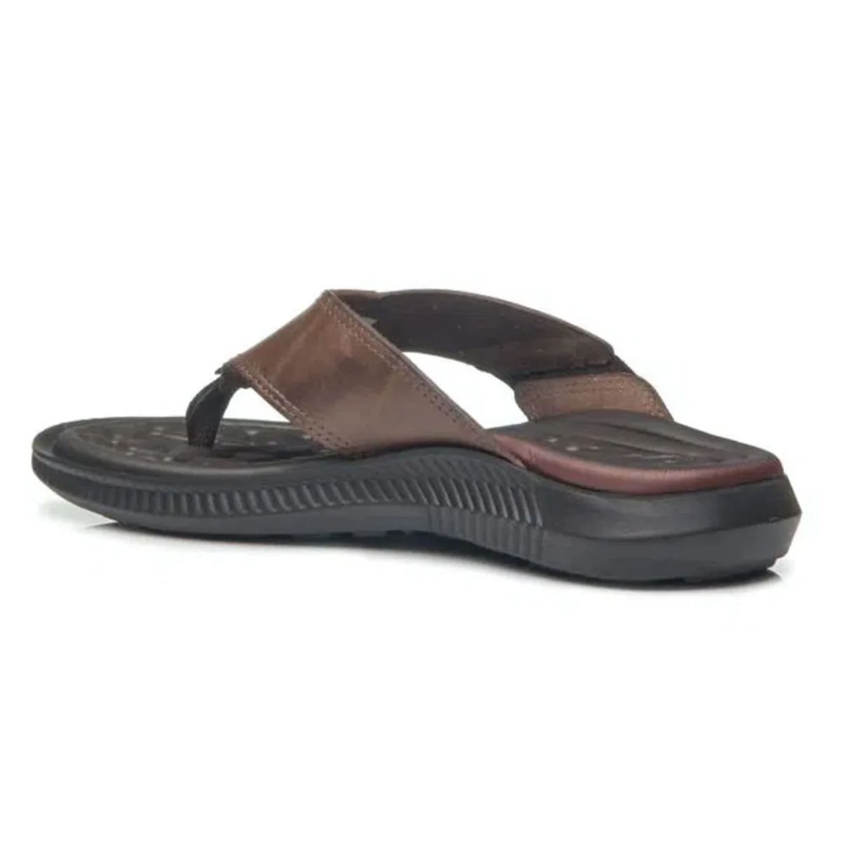 Chinelo Masculino Em Couro Dedo Pegada Marrom Marrom 5
